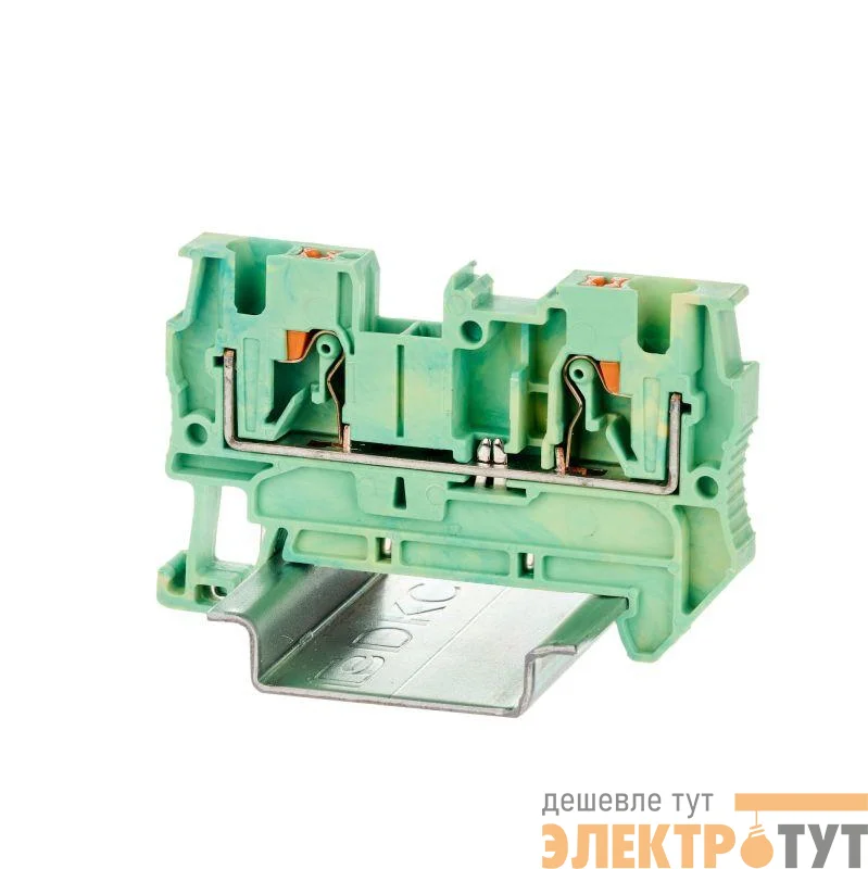 Клемма заземления зажим push-in 2 точки подключения 4кв.мм DKC VPR-4-PE-YG