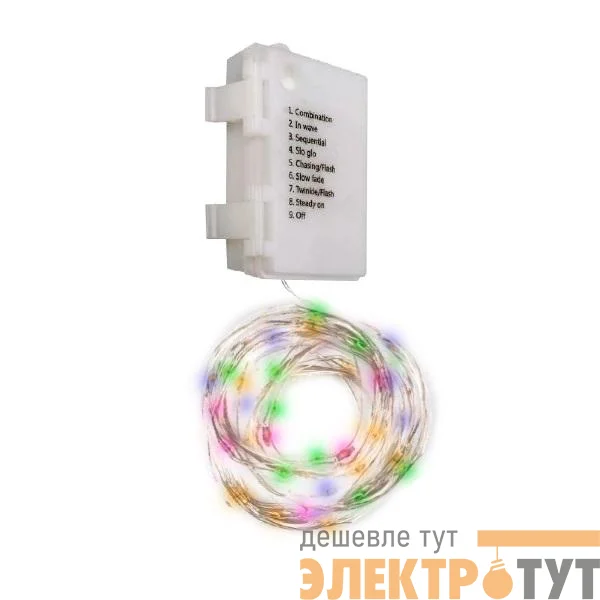Гирлянда DC-G03-120M 120microLED RGB 12.1м 8реж. 3xAA (не в компл.) ФАZА 5047815