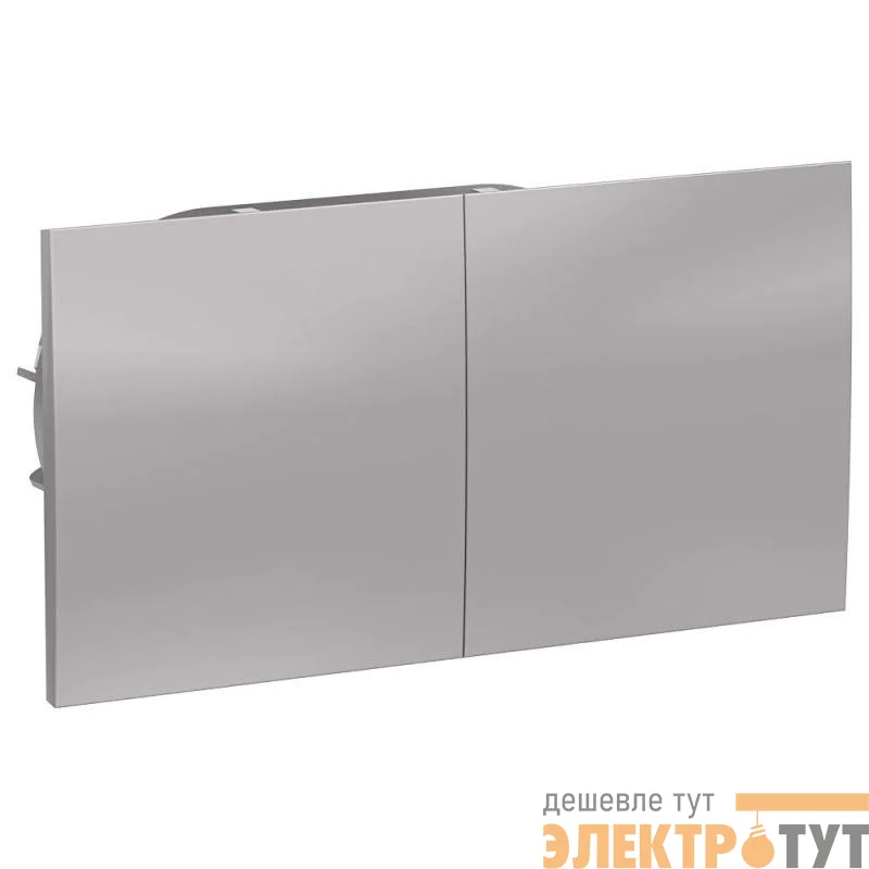 Розетка 2-м СП AtlasDesign 16А IP20 с заземл. защ. шторки со сдвижн. крышкой в сборе алюм. SchE ATN000328