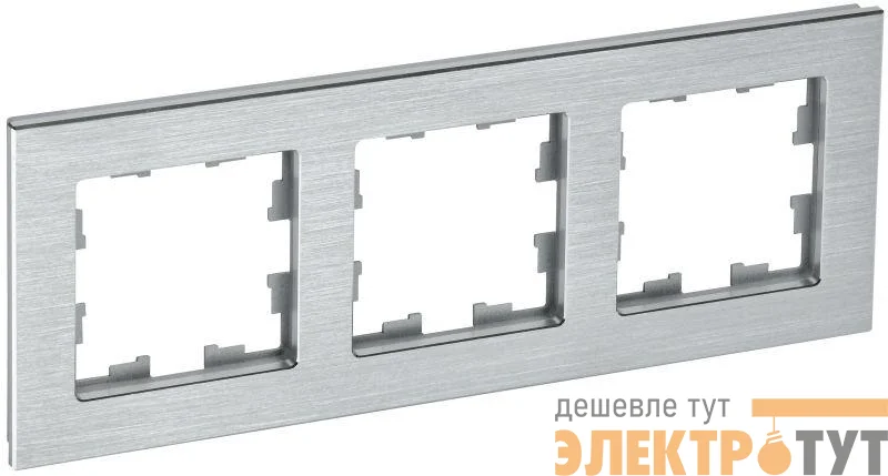 Рамка 3-м BRITE РУ-3-1-БрА металл алюм. IEK BR-M32-M-K47