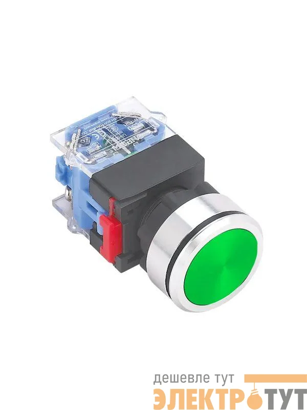 Выключатель кнопочный ВК30-10/G/P 1НО цилиндр d30мм IP65 зел. Электротехник ET859208