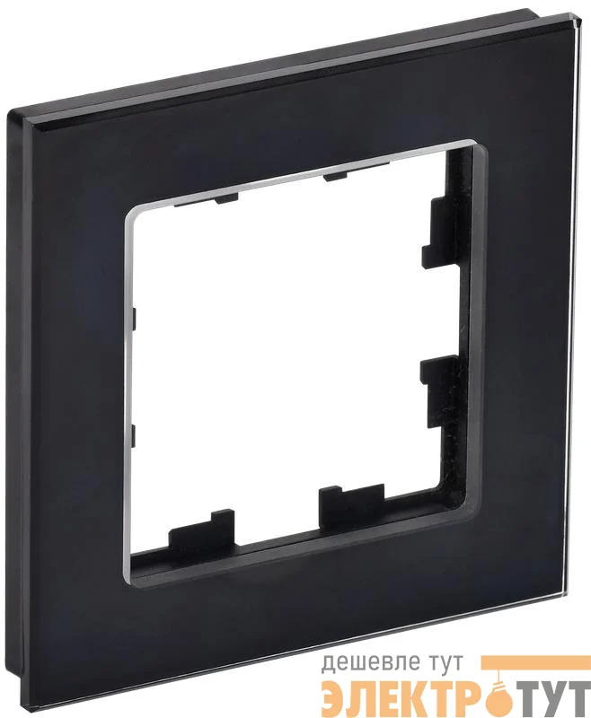 Рамка 1-м BRITE РУ-1-2-БрЧ стекло черн. IEK BR-M12-G-K02