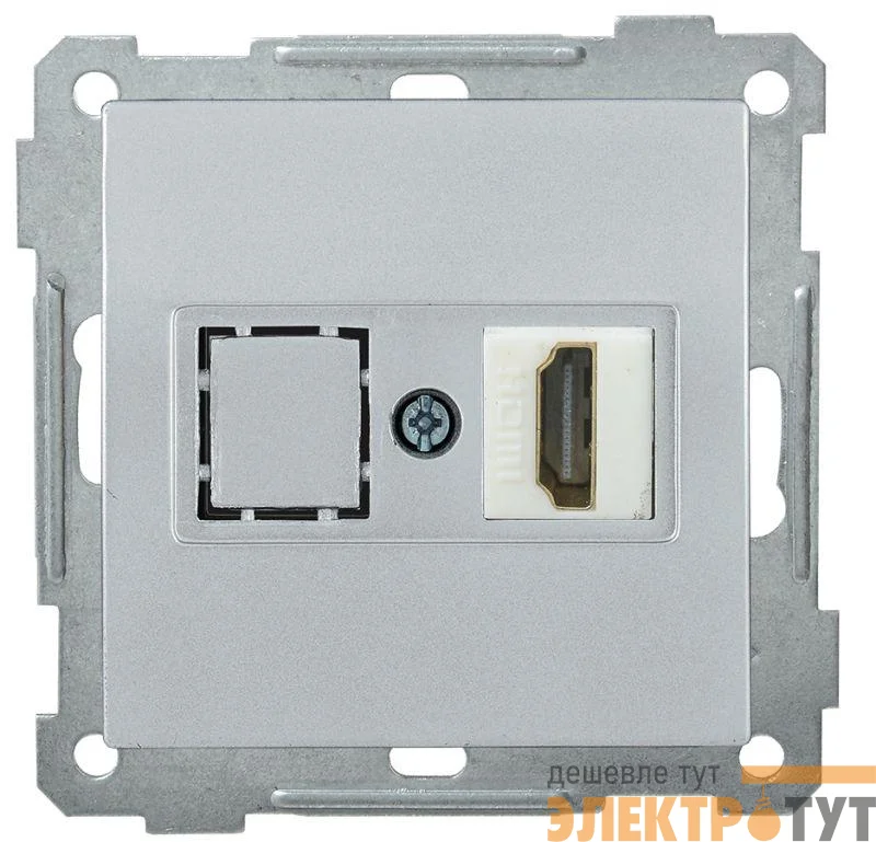 Механизм розетки СП HDMI BOLERO РHDMI-0-Б серебряный IEK EHB10-K23