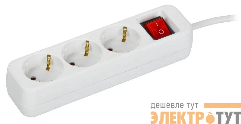 Удлинитель 3х1.5м 10А У03К ПВС 3х1 бел. UMA IEK UM-YP10-16-03-01-ZK-K01