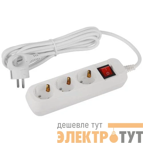 Удлинитель 3х3м с заземл. с выкл. ПВС 3х1 UDL-16-330-ES Greenline Эра Б0065056
