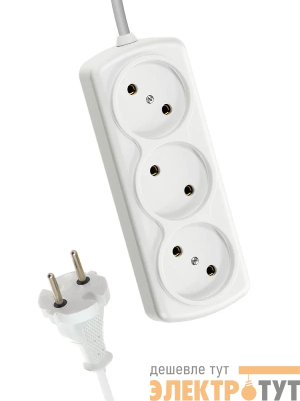 Удлинитель 3х5м 6А IP20 ПВС 2х0.75 КОСМОС YKsm5m-3g(6A)S
