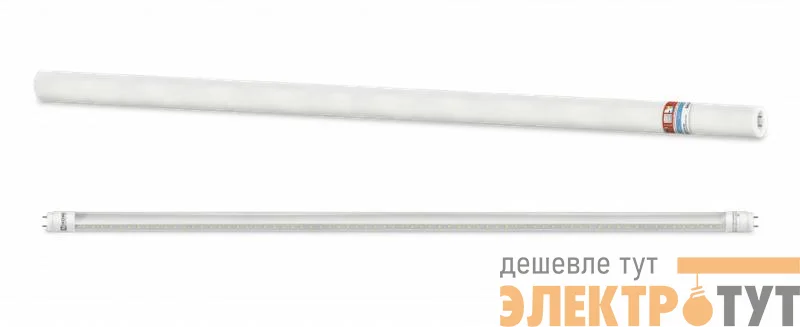 Лампа светодиодная LED-T8-П-PRO 20Вт трубчатая с двухсторонним цоколем прозрачная 6500К холод. бел. G13 2000лм 230В 1200мм неповоротн. IN HOME 4690612031002