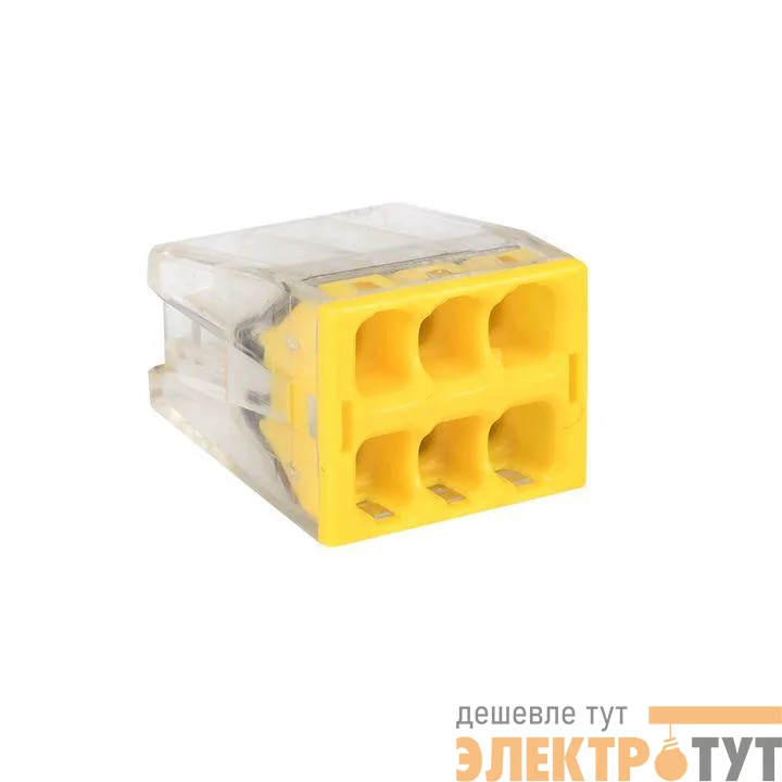 Клемма СМК 2273-246 (с пастой) 6 отверстий 0.5-2.5кв.мм (уп.4шт) PROxima EKF plc-smk-2273-246r