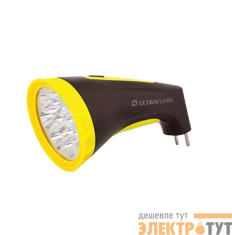 Фонарь LED 3815M (аккум. 220В черн./жел. 15 LED 2 режима SLA пласт. коробка) Ultraflash 12869