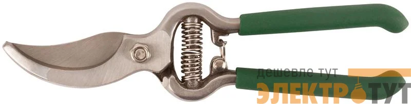 Секатор режущие кромки внахлест усиленная пружина цельнокованый ПВХ ручки 200мм FIT 77085