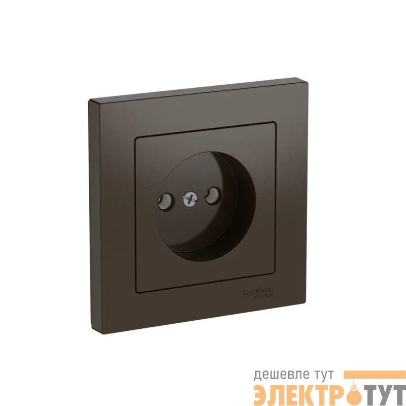 Розетка AtlasDesign 16А без заземл. быстрозажим. клем. в сборе мокко SE ATN000640S