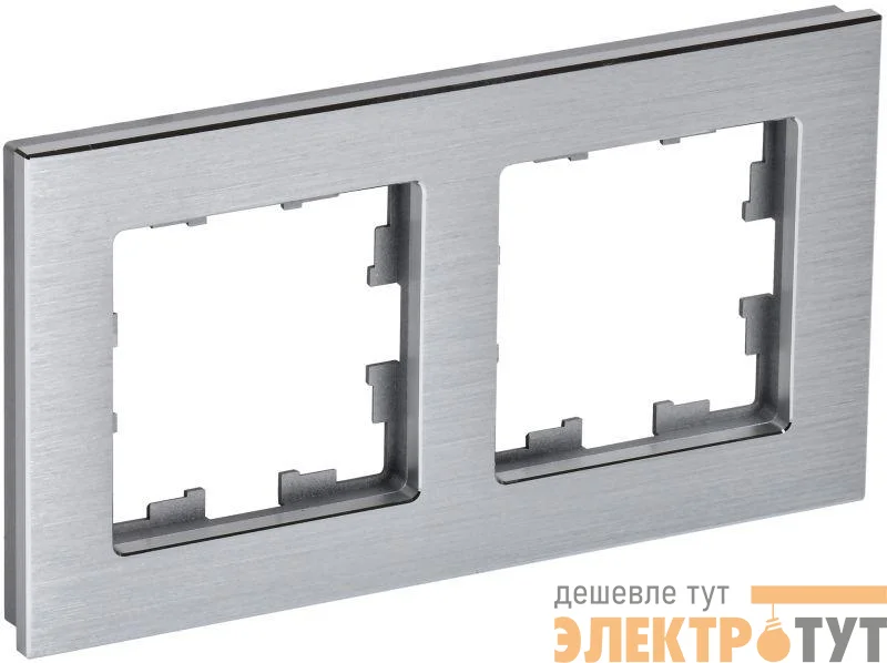 Рамка 2-м BRITE РУ-2-1-БрА металл алюм. IEK BR-M22-M-K47