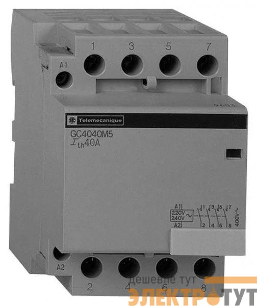 Контактор модульный 4п (4НЗ) 40А цепь управления 220В 50Гц SchE GC4004M5