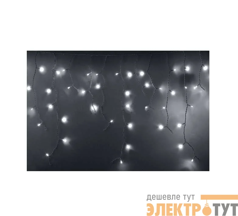 Гирлянда Айсикл "ПЛЕЙ ЛАЙТ" 0.6х2.4м 88LED 5.5Вт 230В IP44 бел.; бел. провод NEON-NIGHT 255-034