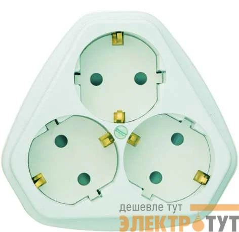 Розетка 3-м СП РС10/16-503 16А IP20 с заземл. защ. шторки бел. Кунцево 5930