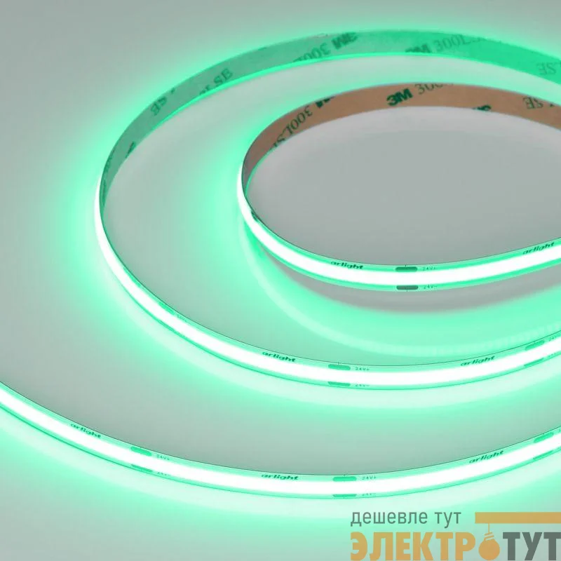 Лента светодиодная COB-X480-8mm 24V Green 8Вт/м IP20 (уп.5м) Arlight 047736