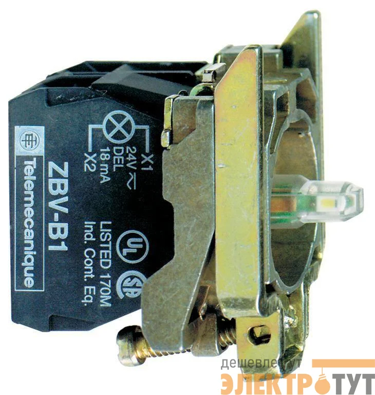 Корпус кнопки 22мм 24В с подсветкой SchE ZB4BW0B35