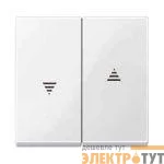 Клавиша 2-кл. Merten для жалюзи и кноп. бел. блестящий SchE MTN432419
