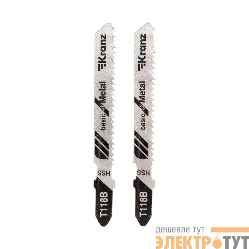Пилка для электролобзика по металлу T118B 76мм 12 зубьев на дюйм 3-6мм (уп.2шт) Kranz KR-92-0313