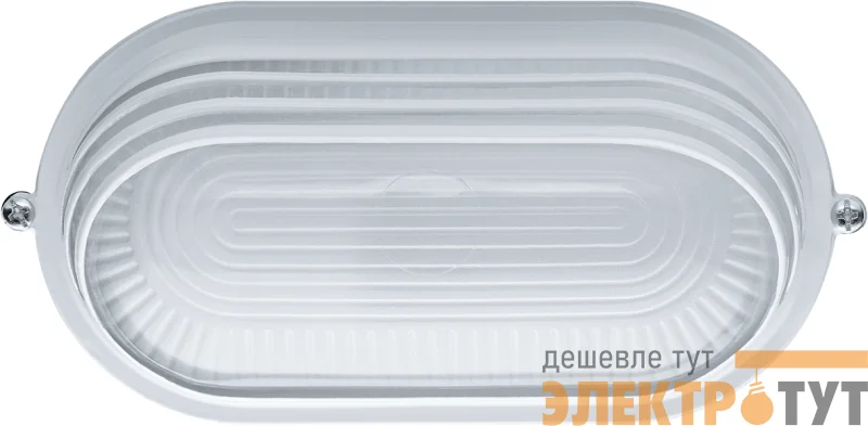 Светильник ЛОН 94 816 NBL-O3-60-E27/WH 1х60Вт E27 IP54 (аналог НПБ 1407 бел. овал ресн. 60Вт) Navigator 94816