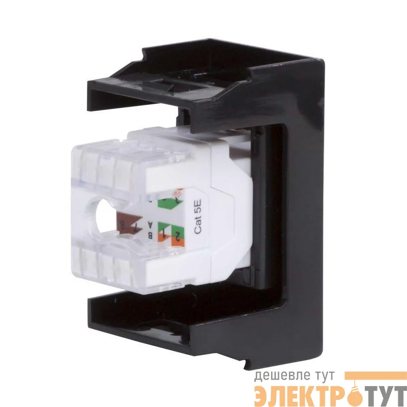 Розетка компьютерная 1-м 1мод. Viva RJ45 кат.5E черн. DKC 45238