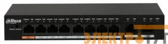 Коммутатор DH-PFS3010-8ET-96 8х100Мбит 8PoE неуправляемый Dahua 1084912