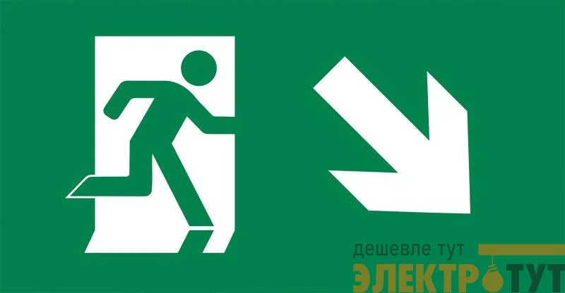 Пиктограмма "ВЫХОД/стрелка напр. вниз" PVC для ССА 3000 IEK LPC10-2-30-15-NAPRVN