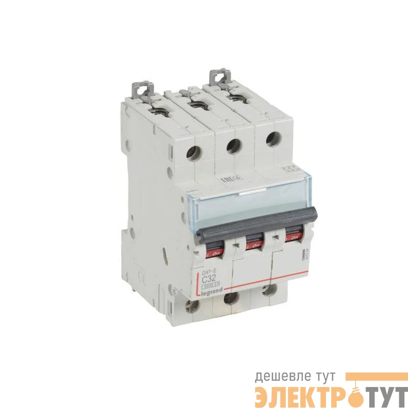 Выключатель автоматический модульный 3п C 32А 6кА DX3-E 6000 3мод. 230/400В Leg 407294