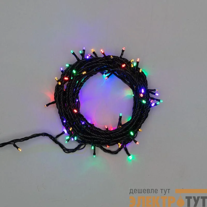 Гирлянда светодиодная управляемая"Нить" 10м 100LED мультиколор 10Вт 220-240В IP65 8 режимов провод ПВХ черн. (нужен контроллер 217-204) Neon-Night 303-139
