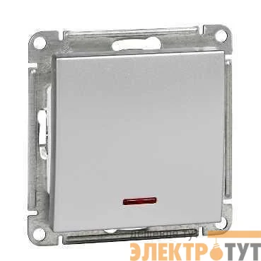 Механизм выключателя 1-кл. СП W59 10А IP20 10AX с подсветкой матов. хром SchE VS110-153-5-86