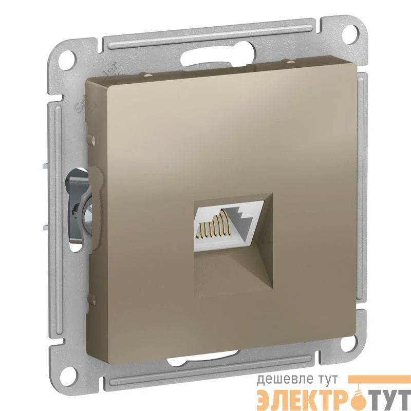 Розетка компьютерная AtlasDesign RJ45 кат.5E механизм шампань SE ATN000583