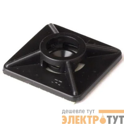 База монтажная самокл. для двух хомутов 19х19 черн. (уп.100шт) DKC 25469