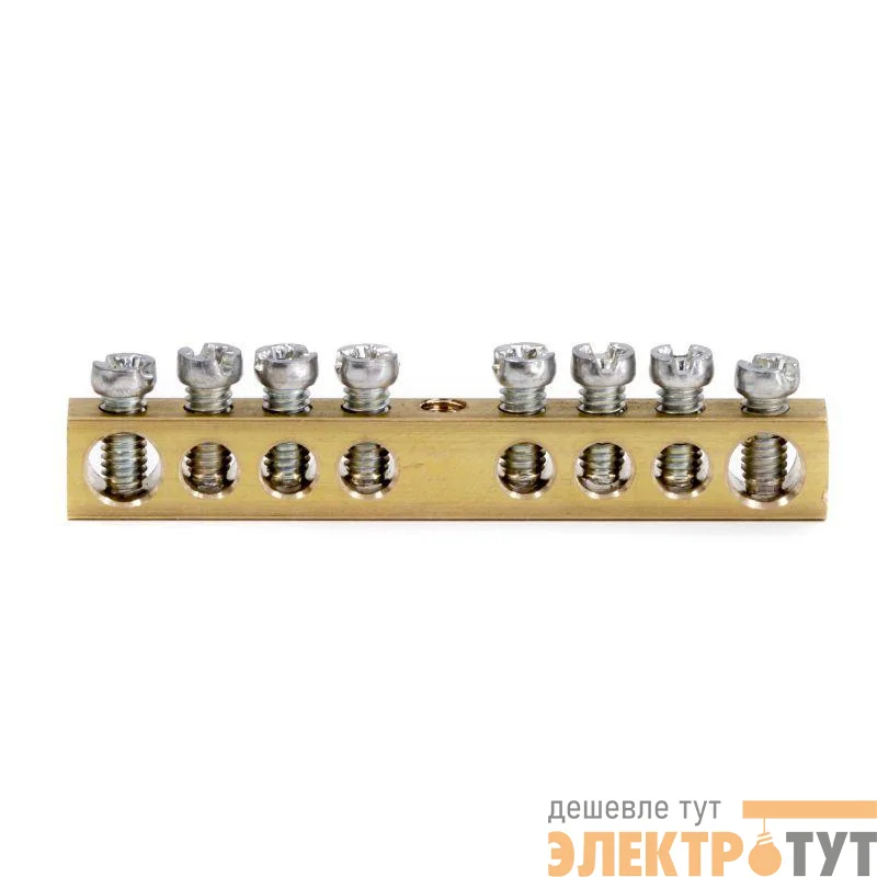 Шина на 8 отверст. 2х6мм 6х4мм латунная DKC F08AB011