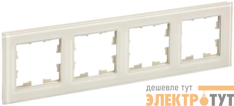 Рамка 4-м BRITE РУ-4-2-БрВа стекло ванильн. IEK BR-M42-G-K10
