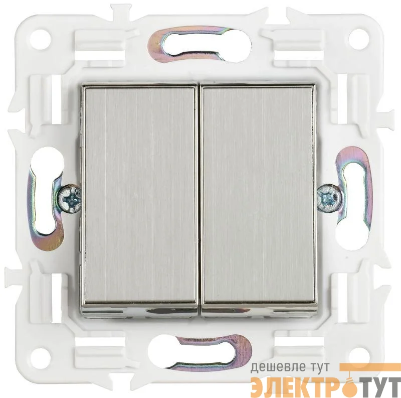 Выключатель проходной 2-кл. SKANDY 10А SK-V05N никель IEK SK-V22-0-10-K50