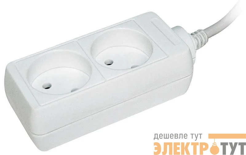 Удлинитель 2х1.5м без заземл. 10А IP20 У2 2P 250В 2х0.75 IEK WYP10-06-02-01-N
