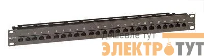 Патч-панель телефонная 19дюйм 1U CAT3 RJ45 LSA 25 портов DKC RN3PP251BK