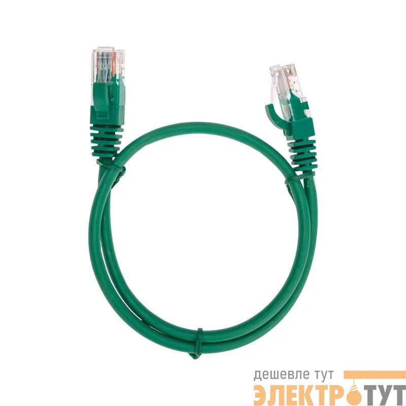 Патч-корд U/UTP CAT 5e RJ45-RJ45 26AWG LSZH зел. 0.5м Rexant 02-0106-05