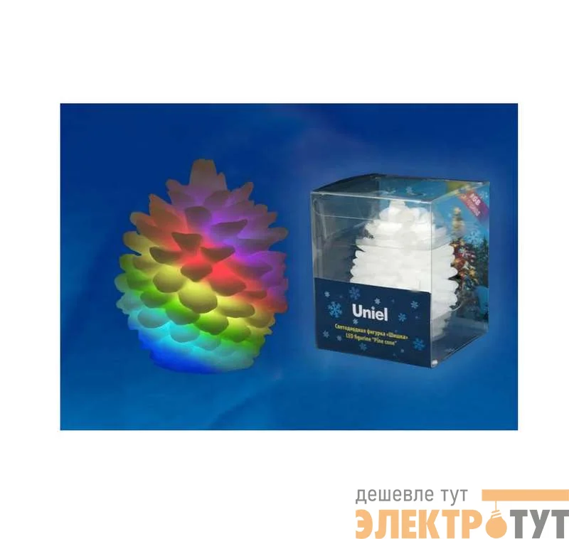 Гирлянда светодиодная «Шишка» ULD-F004 RGB PINE CONE на батарейке 6.5х8см Uniel UL-00001443
