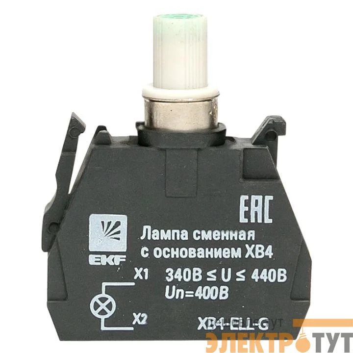 Лампа сменная с основанием XB4 зел. 400В PROxima EKF XB4-ELL-G