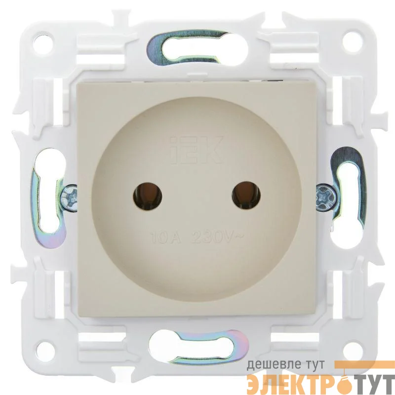 Розетка SKANDY 10А без заземл. без защ. шторок SK-R02B беж. IEK SK-R10-10-K10