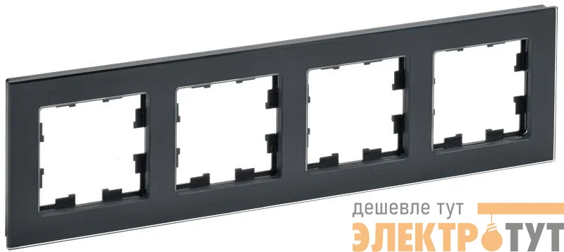 Рамка 4-м BRITE РУ-4-2-БрЧ стекло черн. IEK BR-M42-G-K02