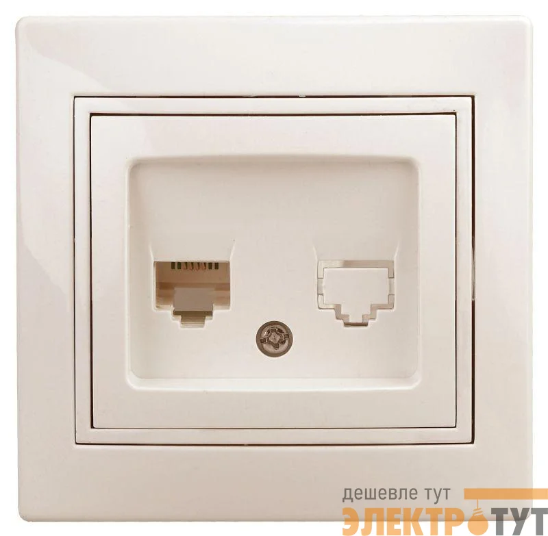 Розетка СП Plano 1-303-02 информационная RJ45 IP20 сл. кость Intro Б0027622