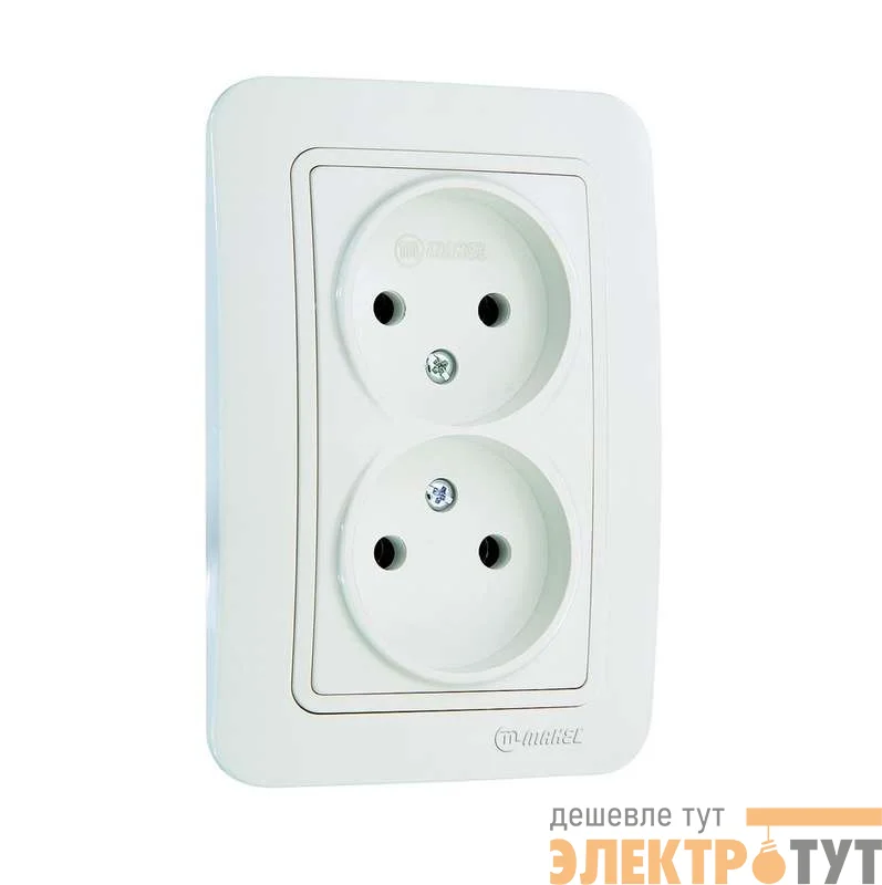 Розетка 2-м СП Lillium 16А IP20 без заземл. бел./бел. Makel 70017