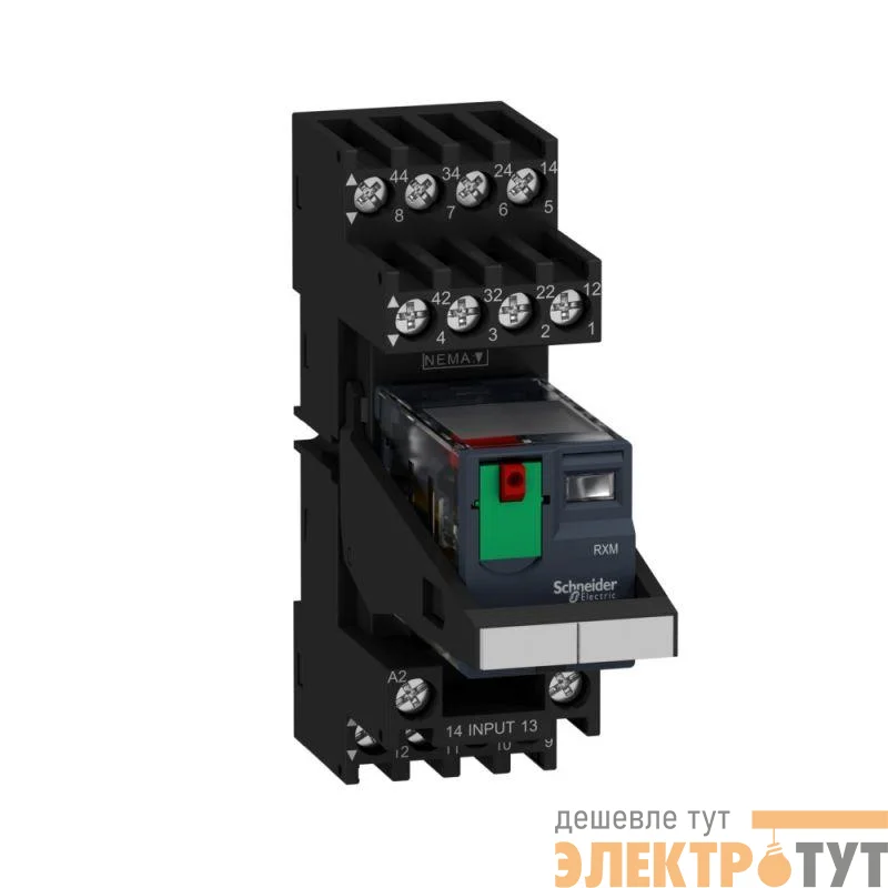 Комплект ZELIO реле/колодка 4С/О 230В 6А маркировка/скоба SchE RXM4AB2P7PVM