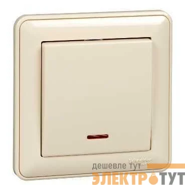 Выключатель 1-кл. СП W59 10А IP20 10AX с подсветкой в сборе сл. кость SchE VS110-153-28