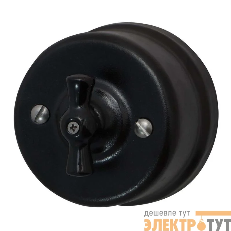 Выключатель 1кл. керамика черн. Bironi B1-200-03