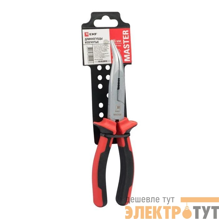 Длинногубцы изогнутые 200мм Master Basic EKF dgi-200-mas