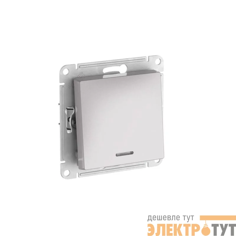 Переключатель 1-кл. AtlasDesign (сх. 6а) 10AX с подсветкой быстрозажим. клем. механизм алюм. SE ATN000363S