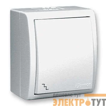 Выключатель проходной 1-кл. ОП Simon15 10А IP54 бел. Simon 1594201-030